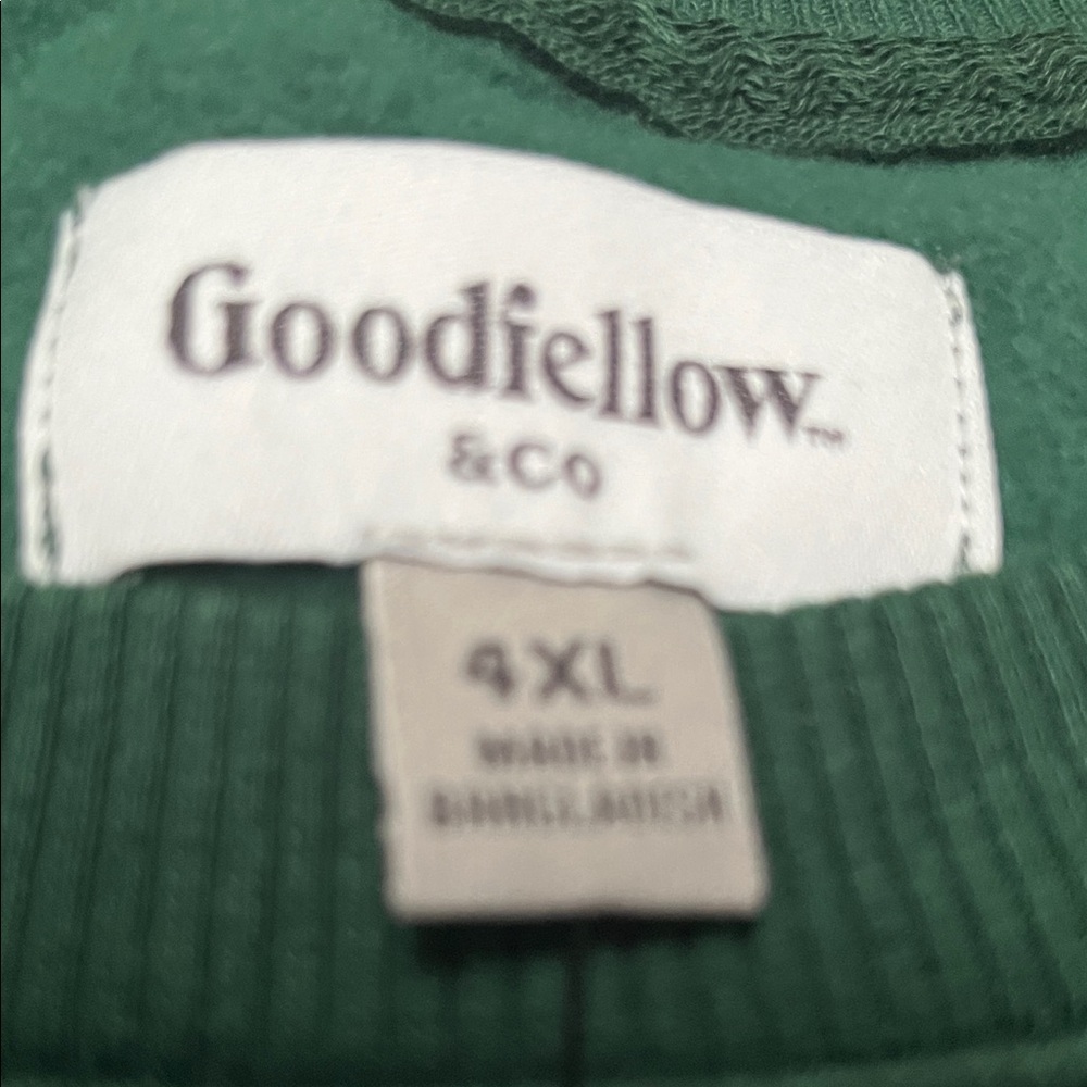 Big and tall 4XL Goodfellow & Co Men's Deep Green Crewneck Sweater - Picture 3 of 5